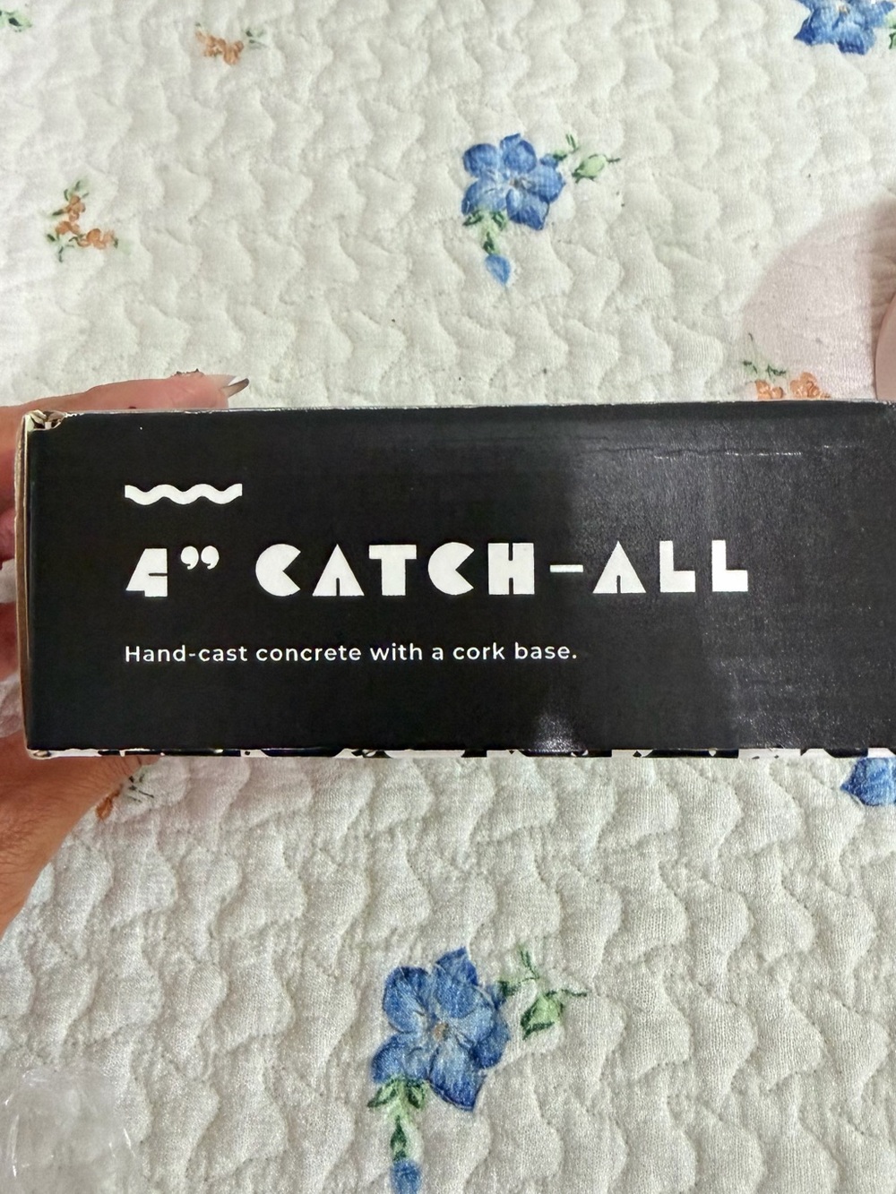 Pretti Cool NIB 4” Catch-All Hand Cast Concrete with Cork Base in Light Blue - Picture 3 of 6